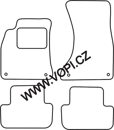 Přesné gumové koberce béžové Alfa Romeo Audi A4 2008 ->